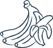 banane Couper main tiré vecteur illustration