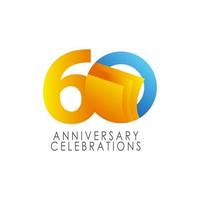 Illustration de conception de modèle de vecteur de célébration anniversaire 60 ans