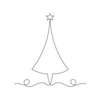 Noël arbre continu un ligne icône vecteur illustration.