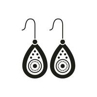 des boucles d'oreilles Indien style femmes bijoux icône symbole illustration conception vecteur