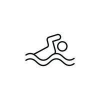 nager ligne icône isolé sur blanc Contexte vecteur