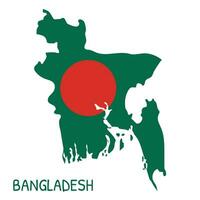 bangladesh nationale drapeau en forme de comme pays carte vecteur