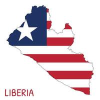 Libéria nationale drapeau en forme de comme pays carte vecteur