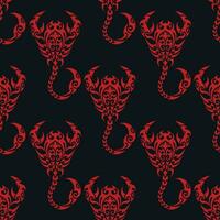 Scorpion. sans couture modèle conception. zodiaque symbole. rouge et noir vecteur