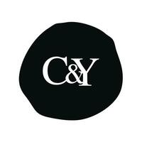 cy initiale logo lettre brosse monogramme entreprise vecteur