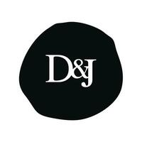 dj initiale logo lettre brosse monogramme entreprise vecteur