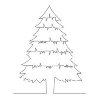 Noël arbre continu Célibataire ligne contour vecteur art illustration