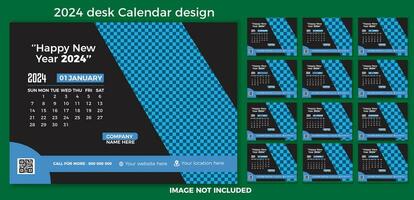 moderne coloré Créatif vecteur bureau calendrier conception modèle 2024