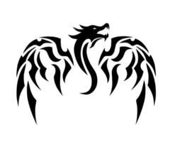 graphique vecteur illustration de conception tribal art tatouage symbole dragon avec ailes