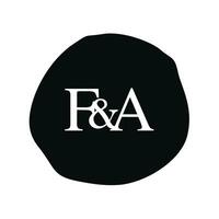 FA initiale logo lettre brosse monogramme entreprise vecteur