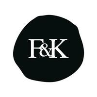 fk initiale logo lettre brosse monogramme entreprise vecteur