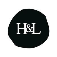 hl initiale logo lettre brosse monogramme entreprise vecteur