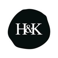 hk initiale logo lettre brosse monogramme entreprise vecteur