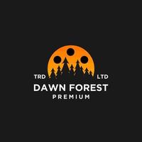 conception de l'icône du logo noir premium film vecteur forêt de pins