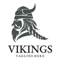 vecteur illustration viking avec casque.