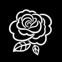 Rose - noir et blanc isolé icône - vecteur illustration