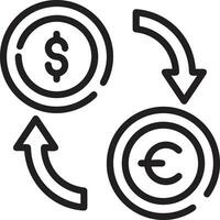 argent échange Paiement icône symbole vecteur image. illustration de le dollar devise pièce de monnaie graphique conception image