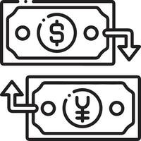 argent échange Paiement icône symbole vecteur image. illustration de le dollar devise pièce de monnaie graphique conception image