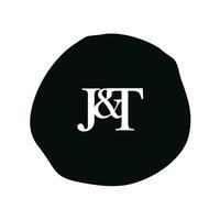 jt initiale logo lettre brosse monogramme entreprise vecteur