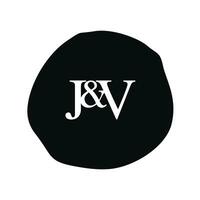 jv initiale logo lettre brosse monogramme entreprise vecteur