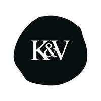 kv initiale logo lettre brosse monogramme entreprise vecteur