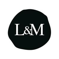 lm initiale logo lettre brosse monogramme entreprise vecteur
