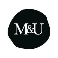 mu initiale logo lettre brosse monogramme entreprise vecteur