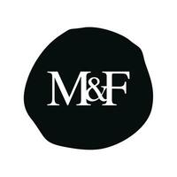 mf initiale logo lettre brosse monogramme entreprise vecteur