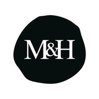 mh initiale logo lettre brosse monogramme entreprise vecteur