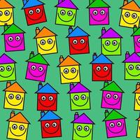 communauté de logement de village souriant heureux coloré fond d'écran vecteur