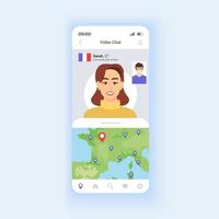 modèle vectoriel d'interface de smartphone de chat vidéo
