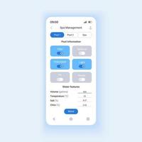 modèle vectoriel d'interface de smartphone d'application de gestion de spa