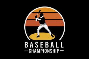 conception de silhouette de championnat de baseball vecteur