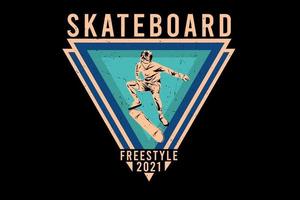 conception de silhouette de skateboard freestyle vecteur