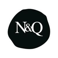 nq initiale logo lettre brosse monogramme entreprise vecteur