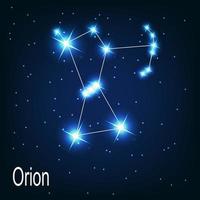 l'étoile d'orion de la constellation dans le ciel nocturne. vecteur