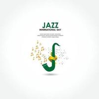 affiche vectorielle pour le festival de jazz avec des instruments de musique. parfait pour les événements musicaux vecteur