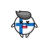 le personnage de mascotte d'insigne de drapeau de finlande mort vecteur