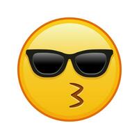 embrasser visage avec des lunettes de soleil grand Taille de Jaune emoji sourire vecteur