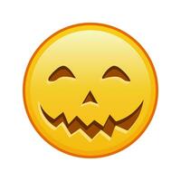 effrayant Halloween visage grand Taille de Jaune emoji sourire vecteur