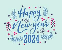 content Nouveau année 2024 vacances conception bleu abstrait vecteur logo symbole illustration avec cyan Contexte