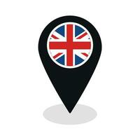 uni Royaume drapeau sur carte localiser icône isolé vecteur