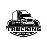 logo de camionnage. création de logo vectoriel premium isolée. concept de logo prêt à l'emploi