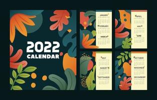 calendrier 2022 concept floral vecteur