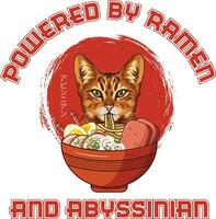 ramen Sushi abyssinien chat vecteur des illustrations pour graphique conception, T-shirt impressions, affiches, et tasses.