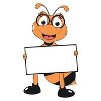 illustration de dessin animé animal mignon fourmi vecteur