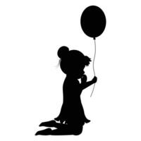 mignonne peu fille silhouette vecteur