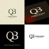 qb initiale moderne luxe logo modèle pour affaires vecteur