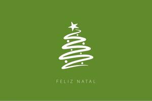 Noël carte modèle avec caractères dans Portugais et Noël arbre. vecteur