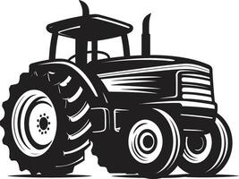 rustique tracteur dessin dans monochrome rural tracteur dans noir et blanc vecteur
